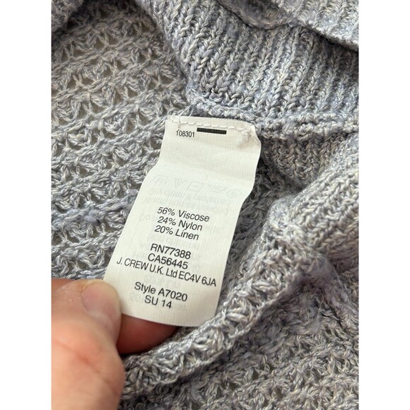 J. Crew Semi-Sheer Knit Raglan Sleeve Crewneck Oversize Sweater XS Heathered - Picture 4 of 8